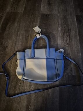 Reed Krakoff Two-Tone Blue and White Leather Satchel